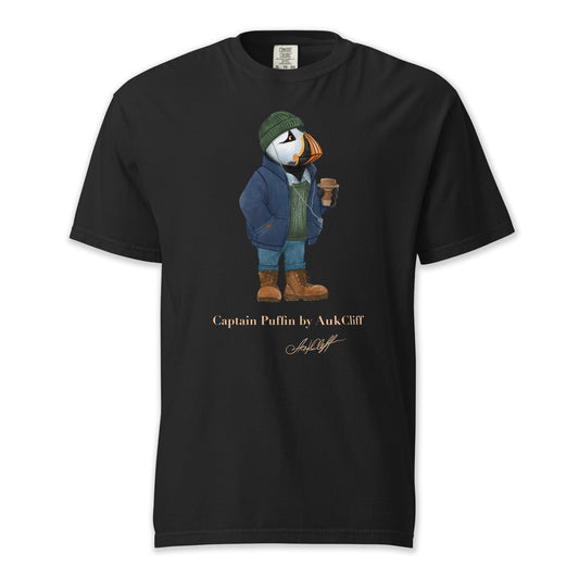 AukCliff Captain Puffin T-shirt Black / S Captain Puffin™ Coffeehouse Comfort Colors T-Shirt