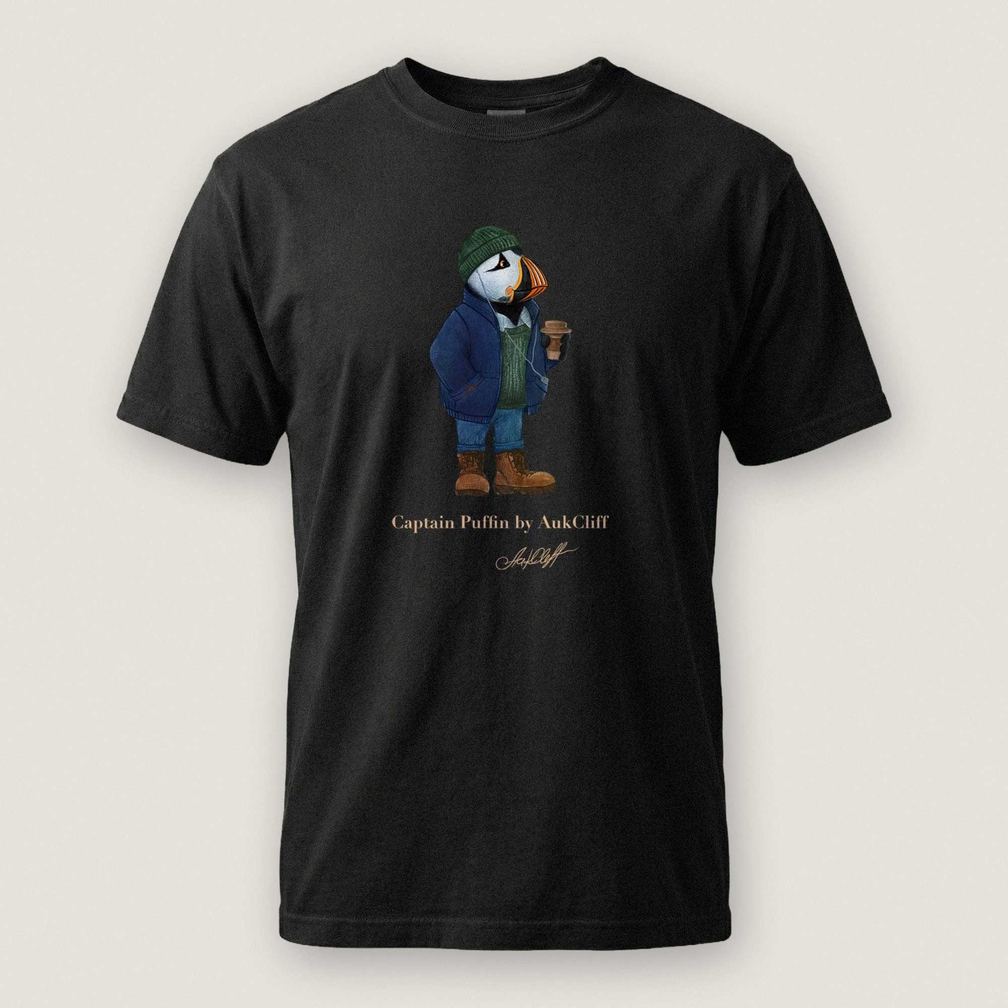 AukCliff Captain Puffin T-shirt Black / S Captain Puffin™ Coffeehouse Comfort Colors T-Shirt