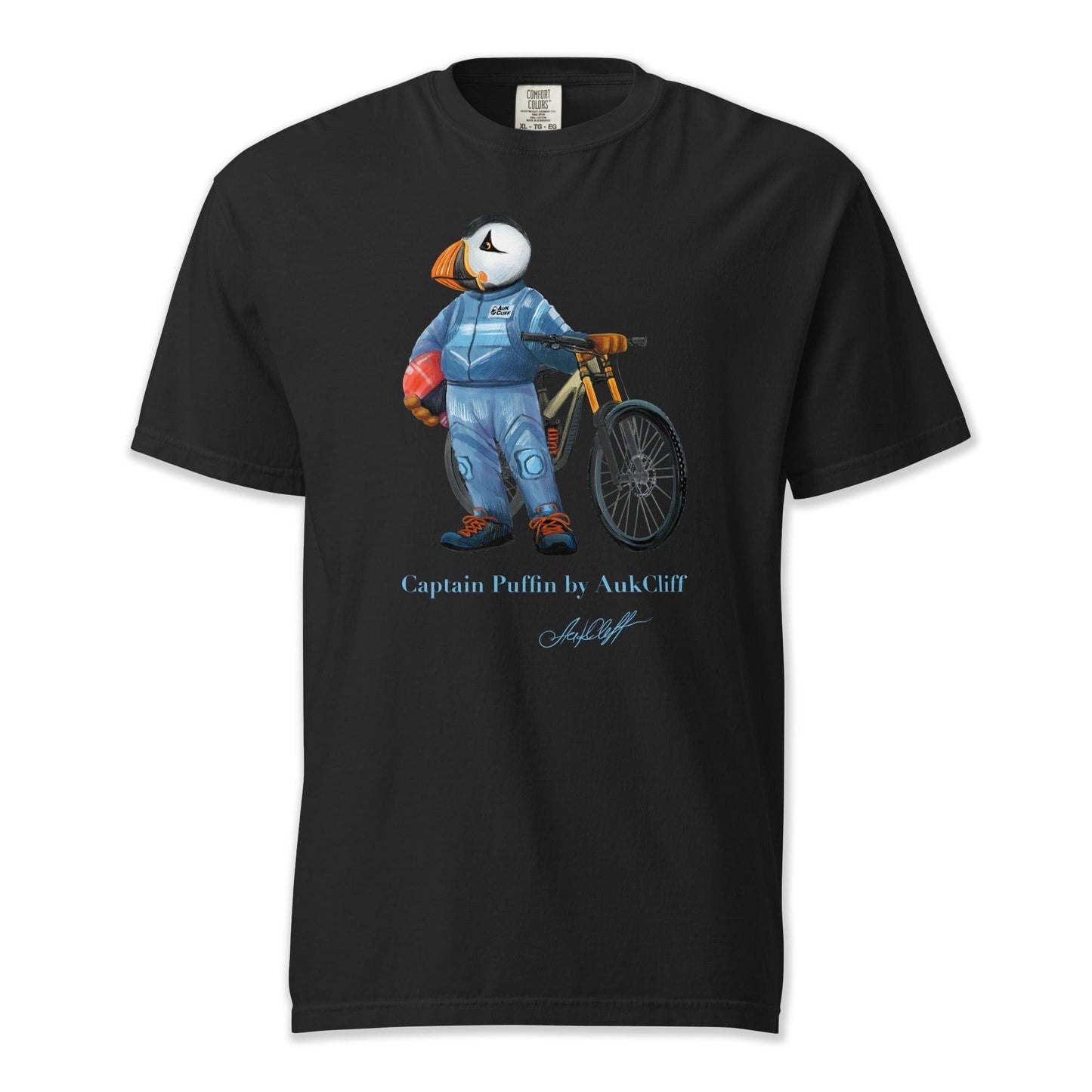 AukCliff Captain Puffin T-shirt Black / S Captain Puffin™ Downhill Mountain Biker Comfort Colors T-Shirt