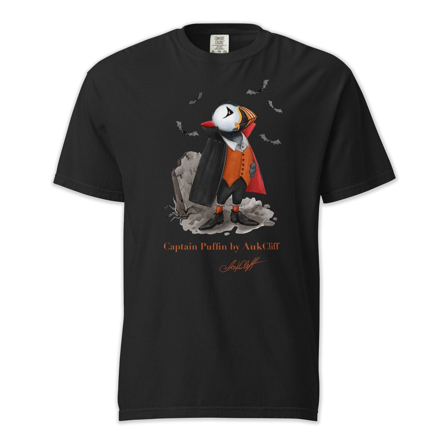 AukCliff Captain Puffin T-shirt Black / S Captain Puffin™ Dracula Comfort Colors T-Shirt