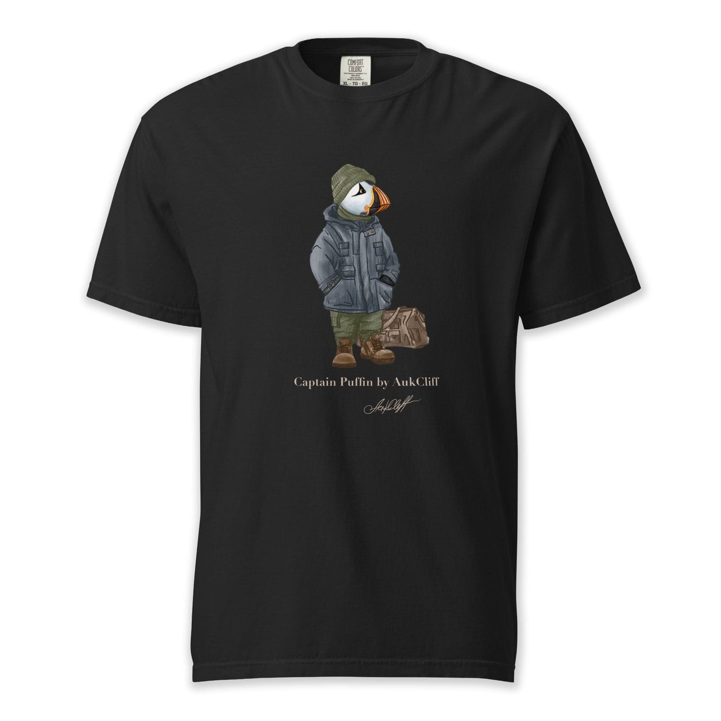 AukCliff® Captain Puffin T-shirt Black / S Captain Puffin™ “Expedition Scout” Comfort Colors T-Shirt