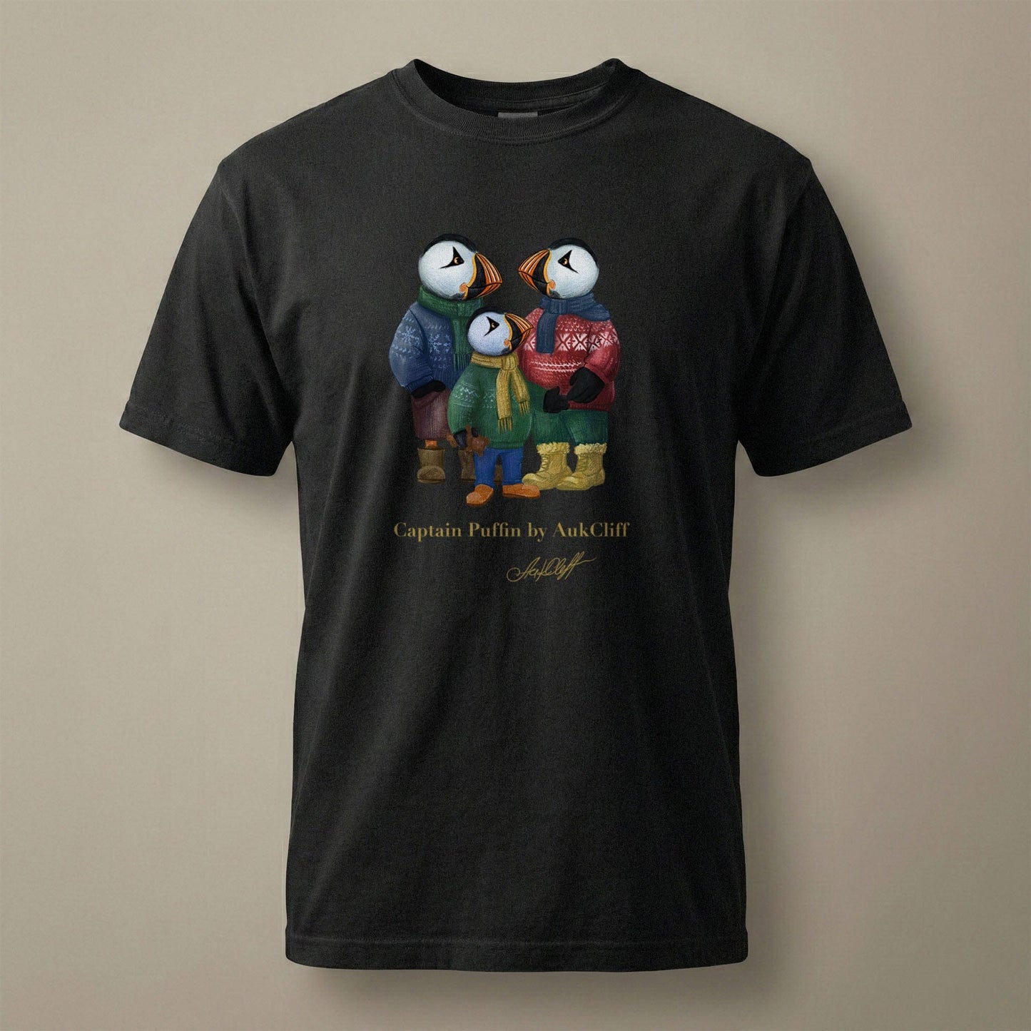 AukCliff Captain Puffin T-shirt Black / S Captain Puffin™ “Festive Family” Comfort Colors T-Shirt