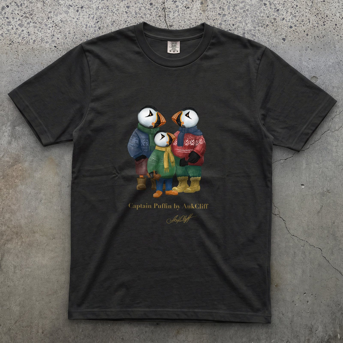 AukCliff Captain Puffin T-shirt Black / S Captain Puffin™ “Festive Family” Comfort Colors T-Shirt
