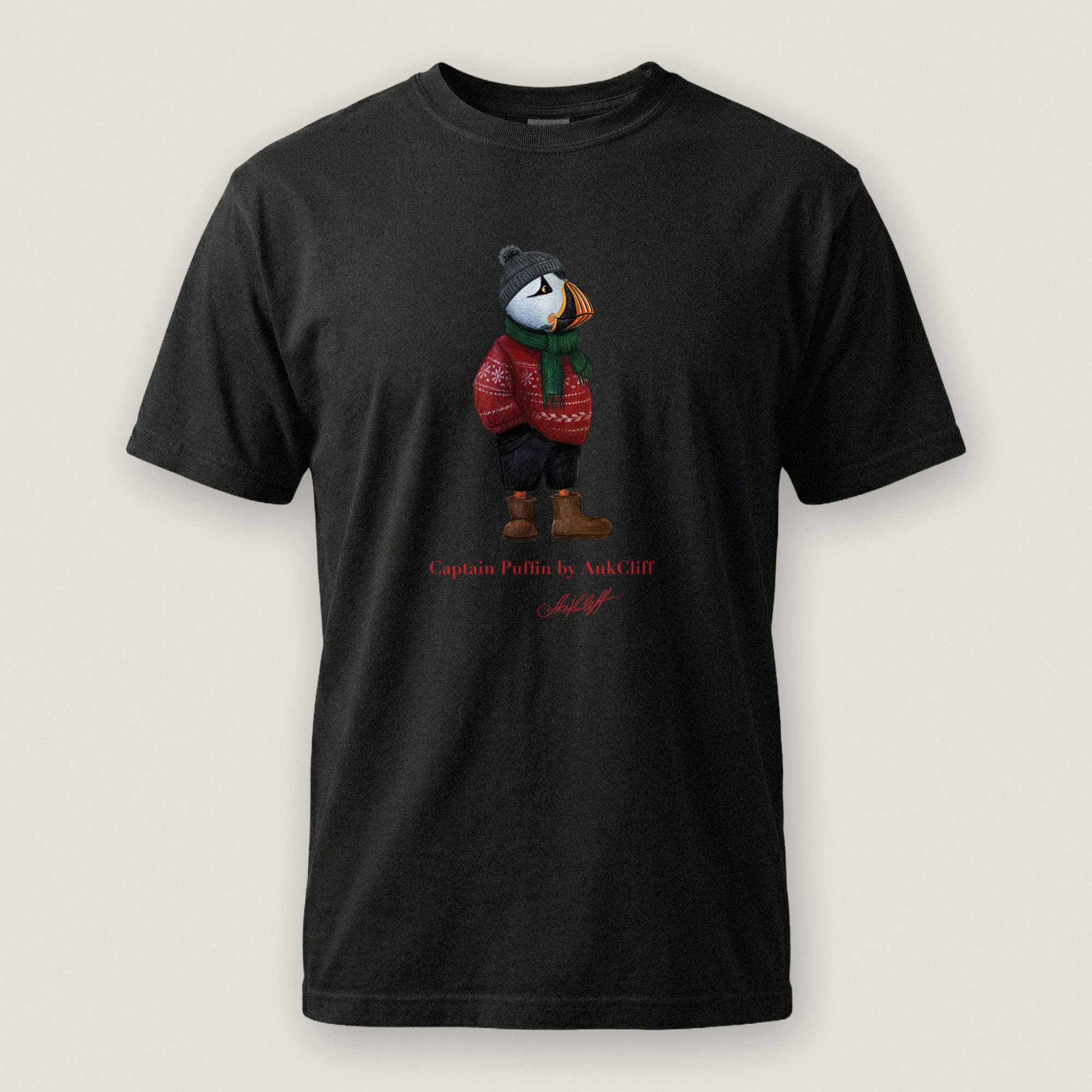 AukCliff Captain Puffin T-shirt Black / S Captain Puffin™ “Festive Puffin” Comfort Colors T-Shirt