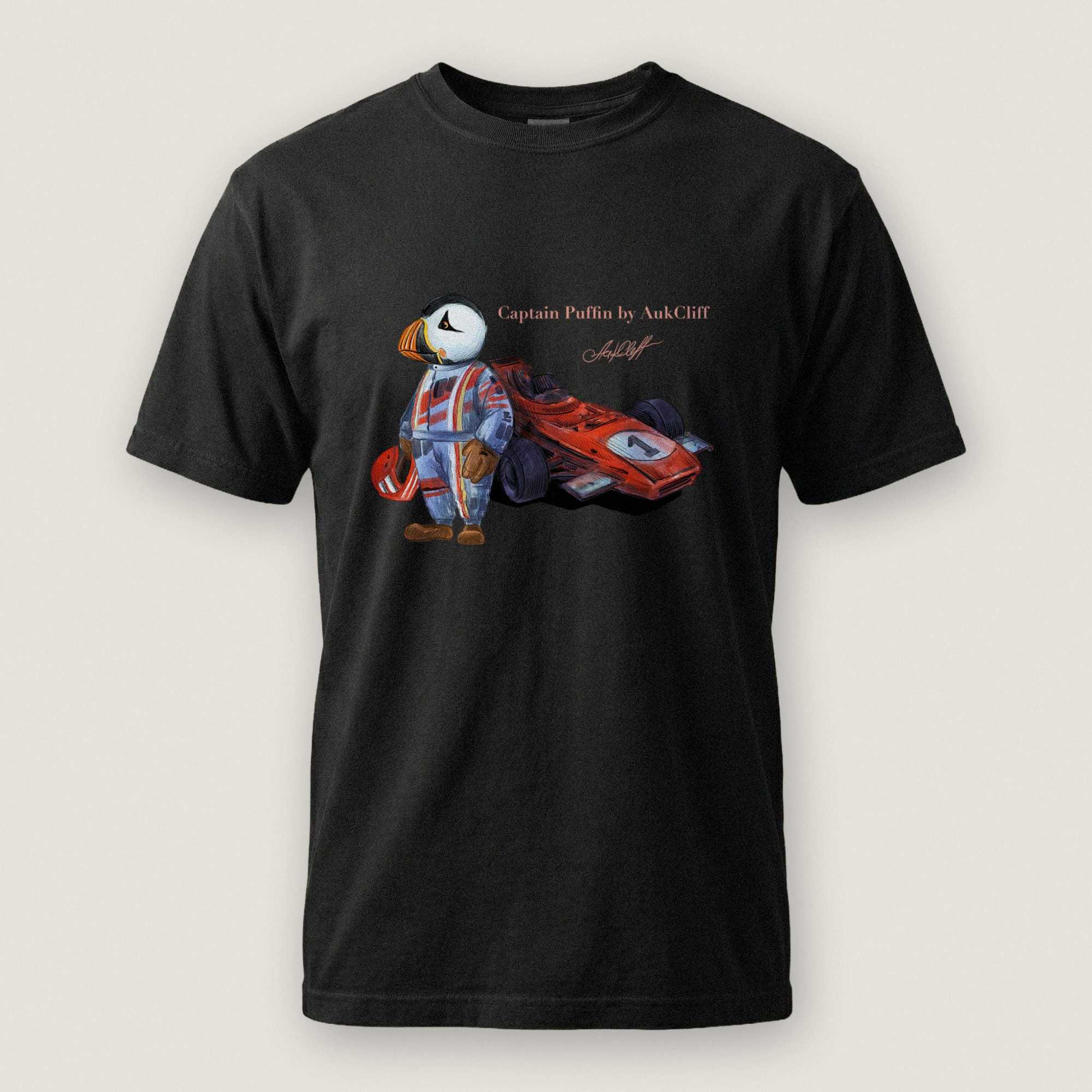AukCliff Captain Puffin T-shirt Black / S Captain Puffin™ Formula Racer Comfort Colors T-Shirt