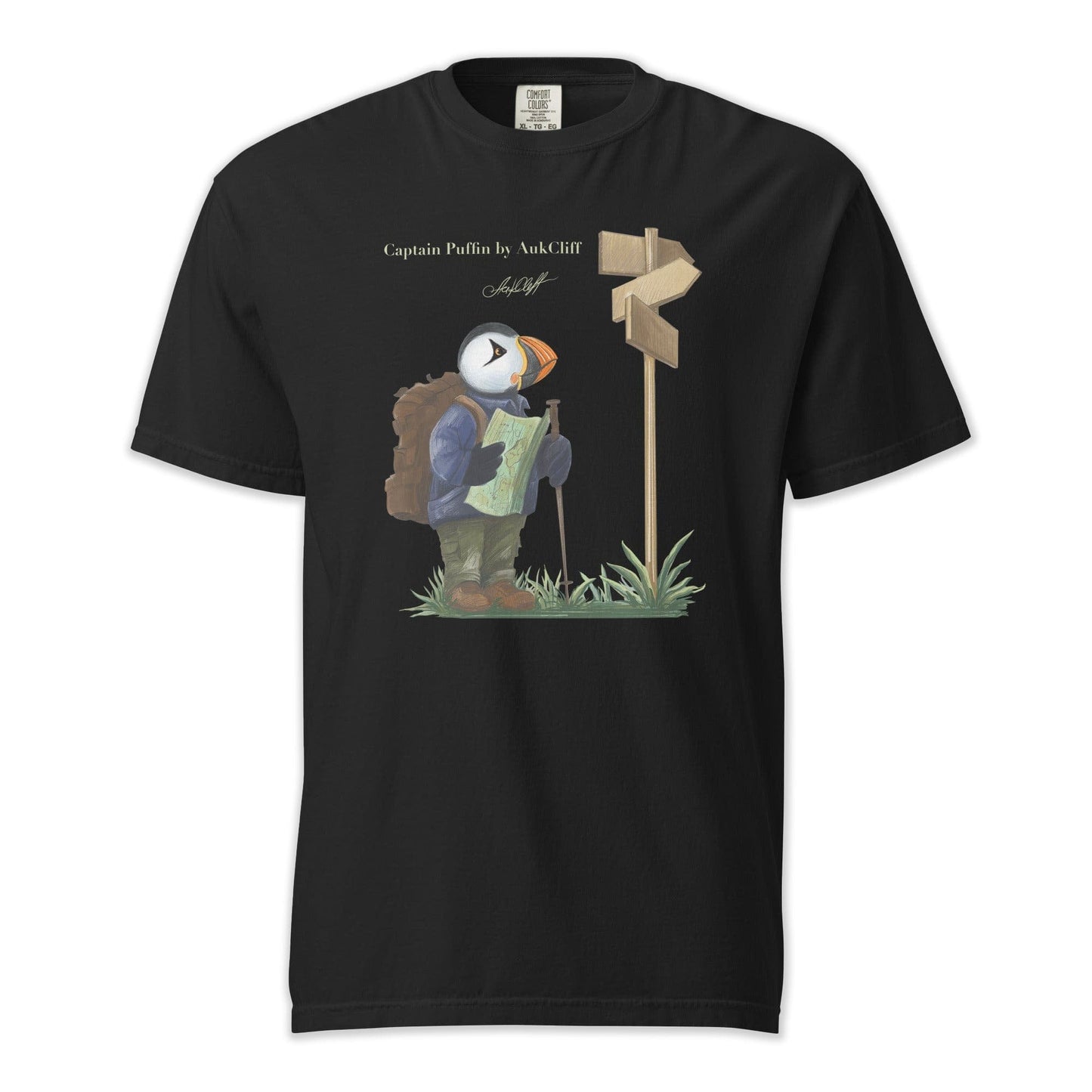 AukCliff Captain Puffin T-shirt Black / S Captain Puffin™ Hiker Comfort Colors T-Shirt
