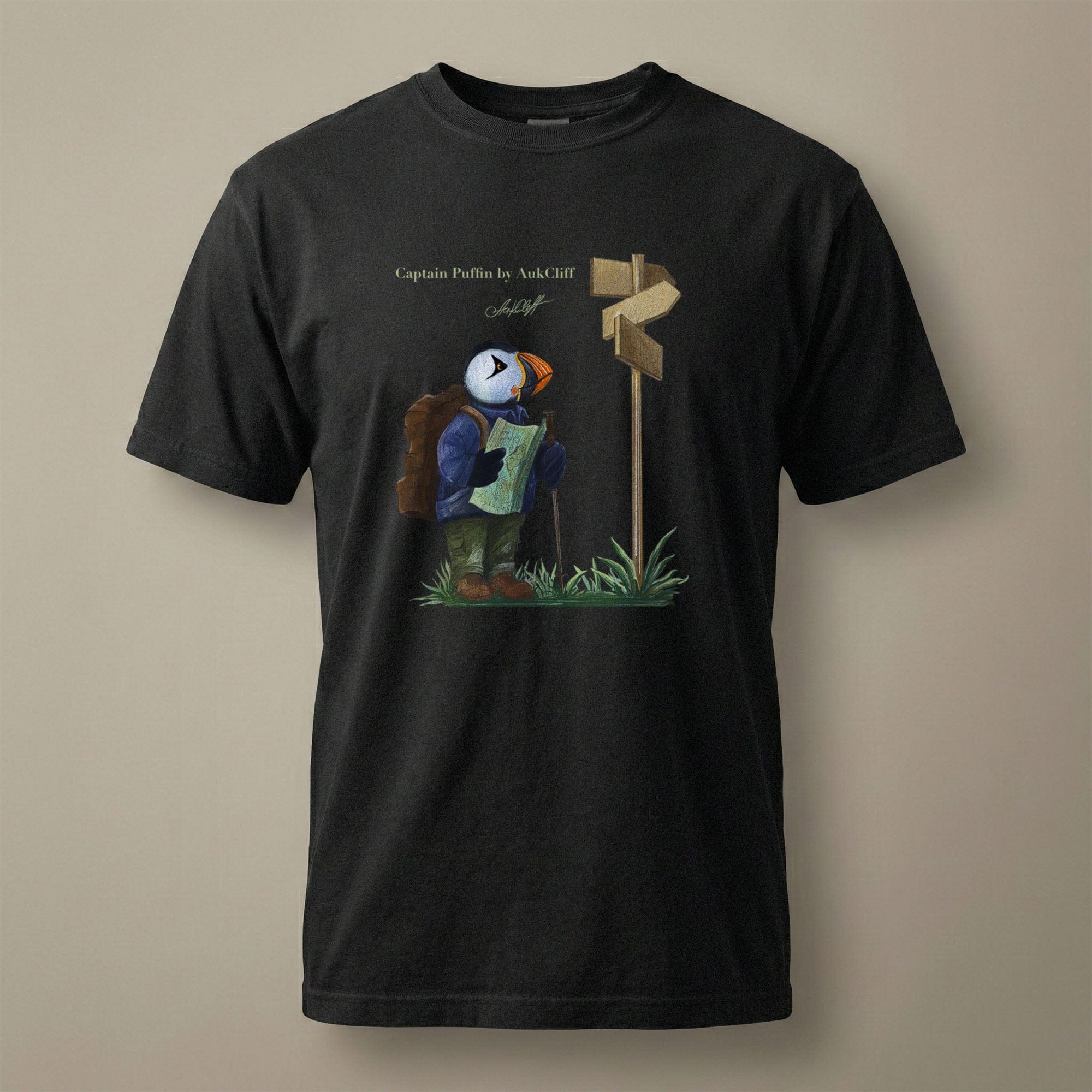 AukCliff Captain Puffin T-shirt Black / S Captain Puffin™ Hiker Comfort Colors T-Shirt
