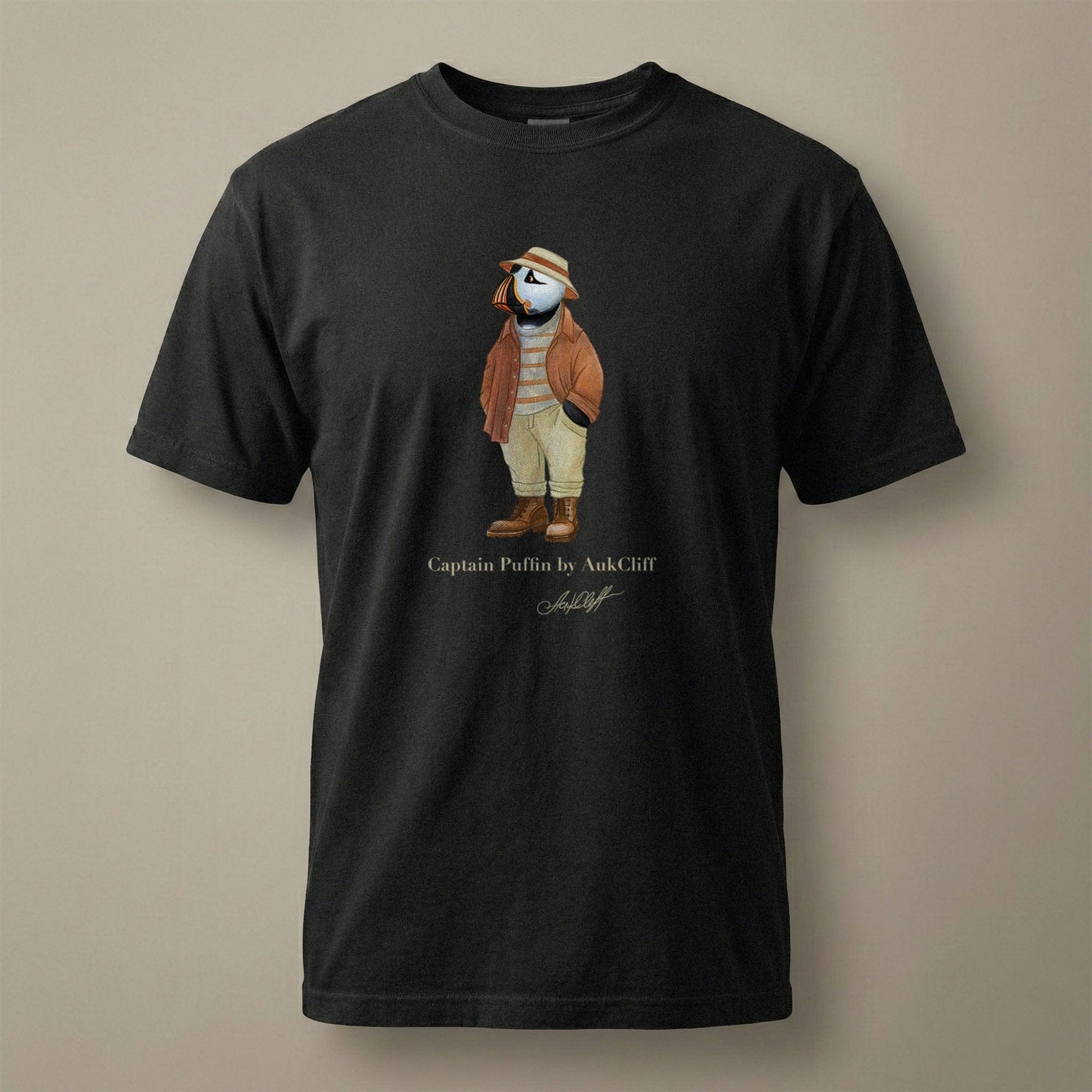 AukCliff® Captain Puffin T-shirt Black / S Captain Puffin “Iberian Rambler” Comfort Colors T-Shirt