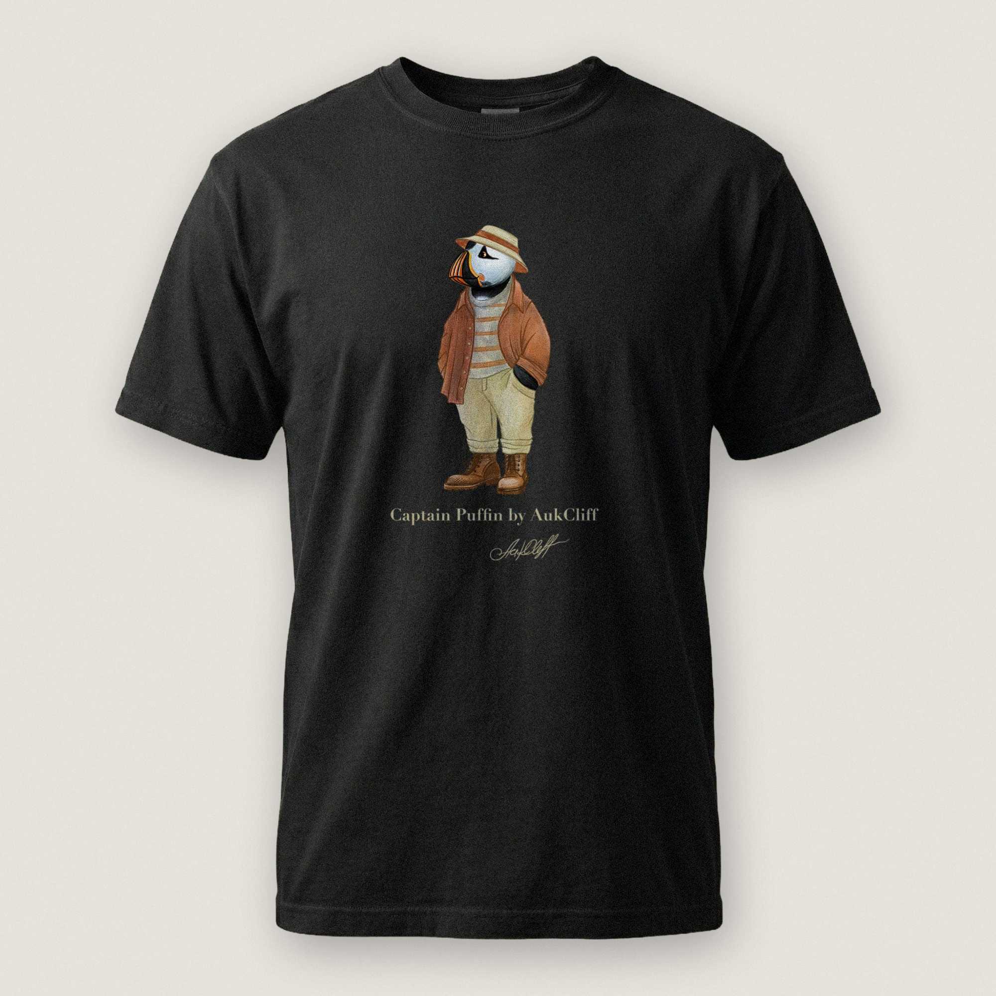 AukCliff® Captain Puffin T-shirt Black / S Captain Puffin “Iberian Rambler” Comfort Colors T-Shirt