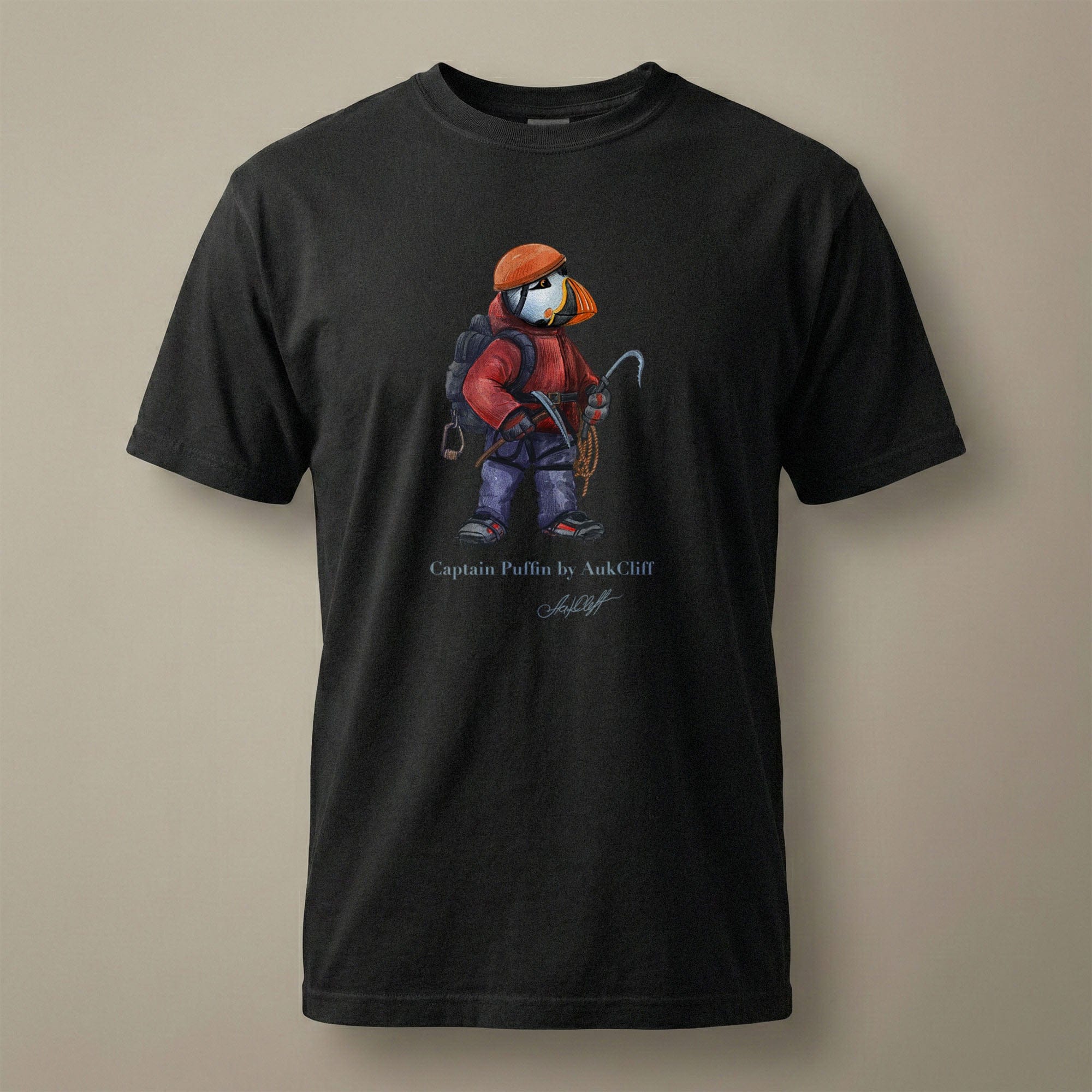 AukCliff Captain Puffin T-shirt Black / S Captain Puffin™ Ice Climber Comfort Colors T-Shirt