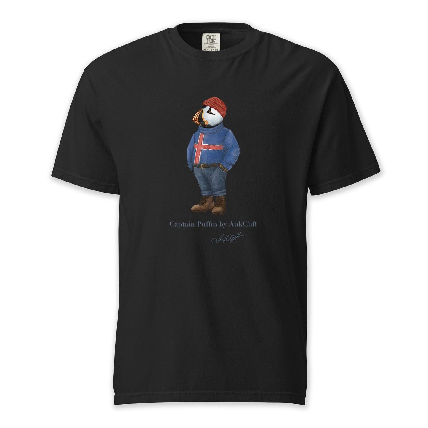 AukCliff Captain Puffin T-shirt Black / S Captain Puffin™ “Iceland Wanderer” Comfort Colors T-Shirt