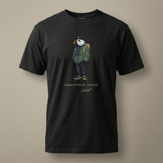 AukCliff® Captain Puffin T-shirt Black / S Captain Puffin “Japanese Trail Walker” Comfort Colors T-Shirt