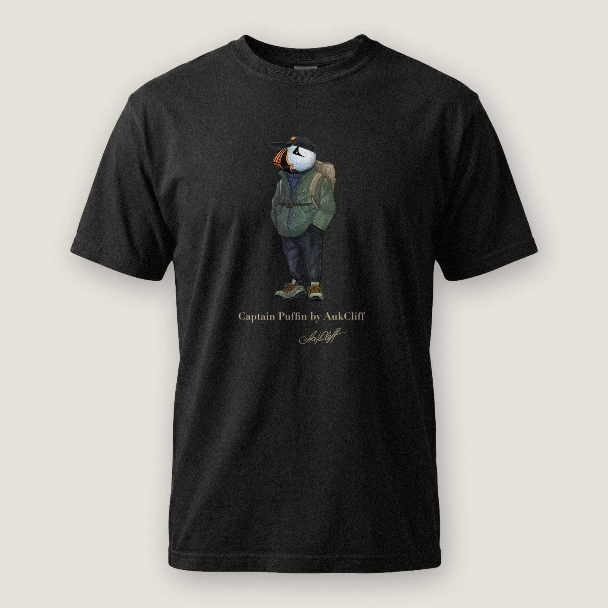 AukCliff® Captain Puffin T-shirt Black / S Captain Puffin “Japanese Trail Walker” Comfort Colors T-Shirt
