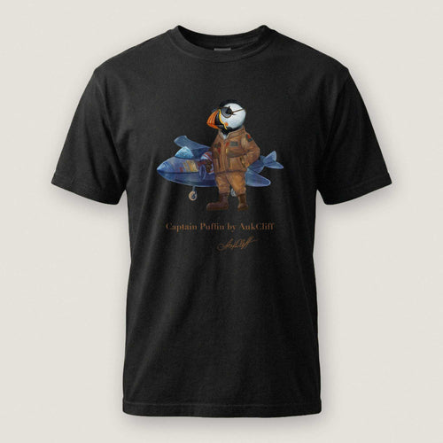 AukCliff Captain Puffin T-shirt Black / S Captain Puffin™ Jet Pilot Comfort Colors T-Shirt