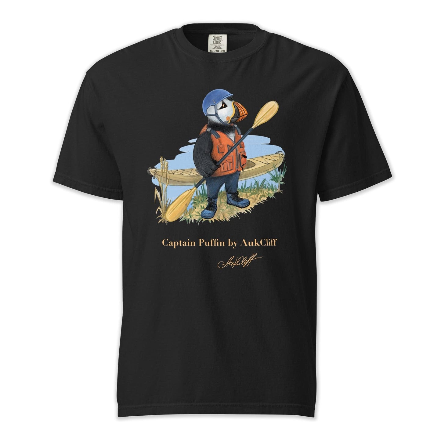 AukCliff Captain Puffin T-shirt Black / S Captain Puffin™ Kayaker Comfort Colors T-Shirt