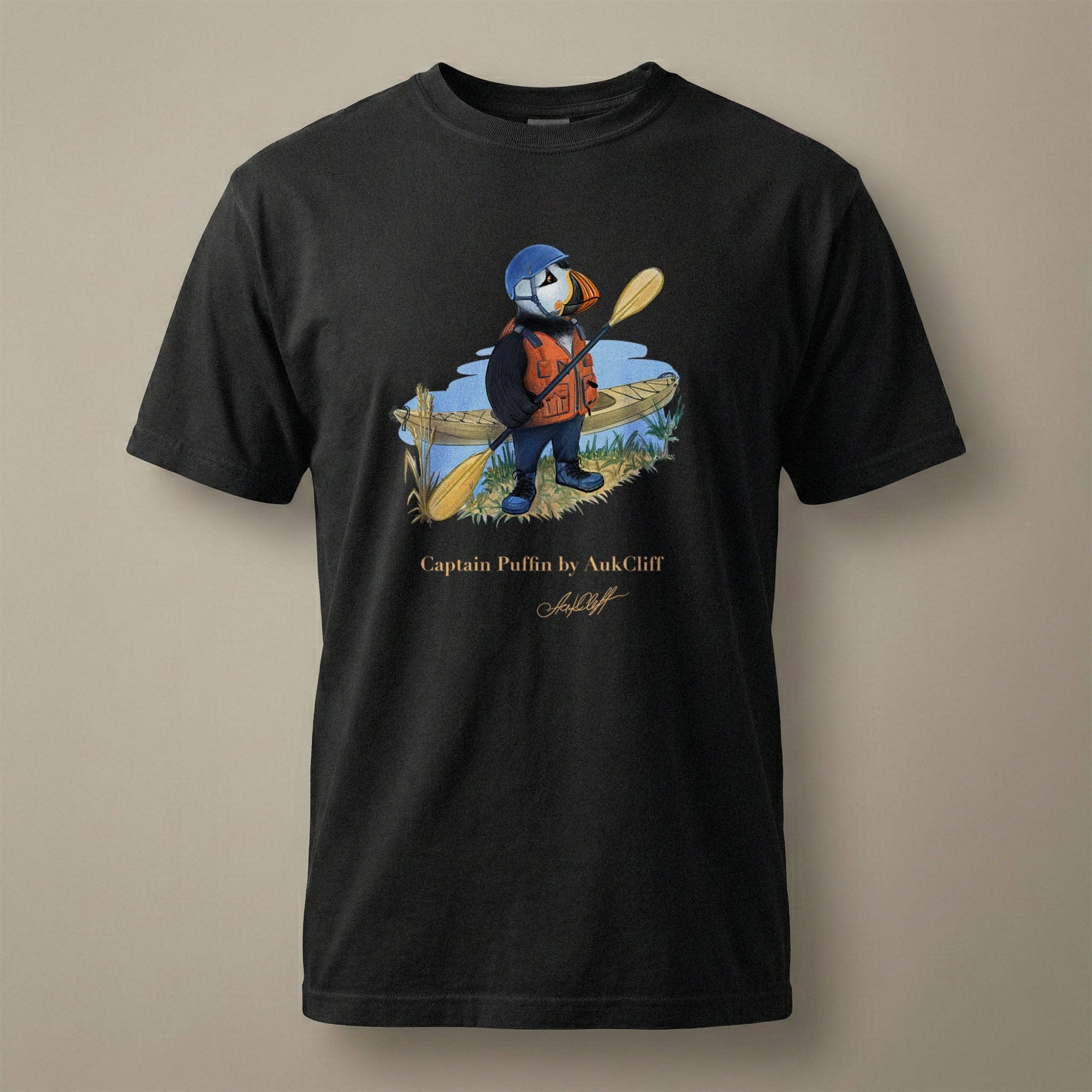 AukCliff Captain Puffin T-shirt Black / S Captain Puffin™ Kayaker Comfort Colors T-Shirt