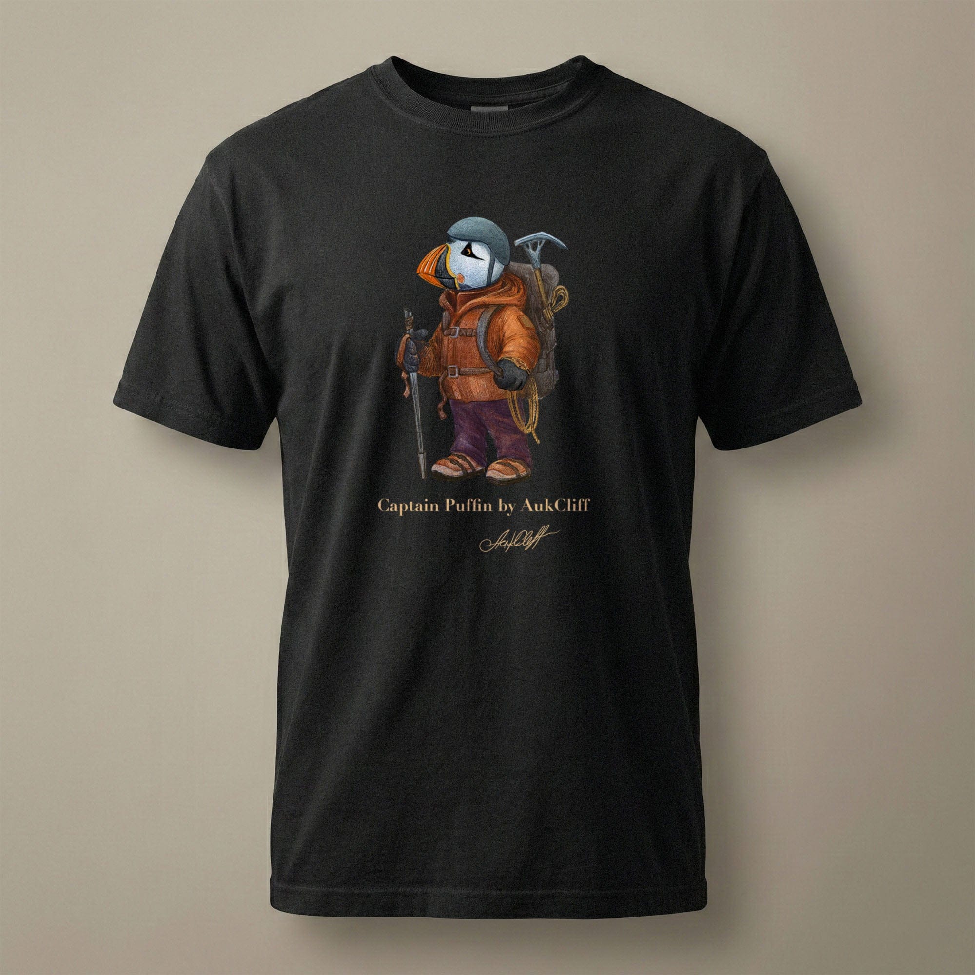AukCliff Captain Puffin T-shirt Black / S Captain Puffin™ Mountaineer Comfort Colors T-Shirt
