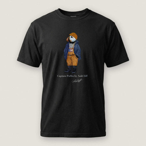 AukCliff® Captain Puffin T-shirt Black / S Captain Puffin™ Newfoundland & Labrador Comfort Colors T-Shirt