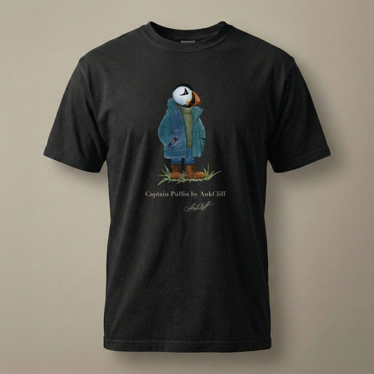 AukCliff® Captain Puffin T-shirt Black / S Captain Puffin™ “Nordic Roamer” Comfort Colors T-Shirt