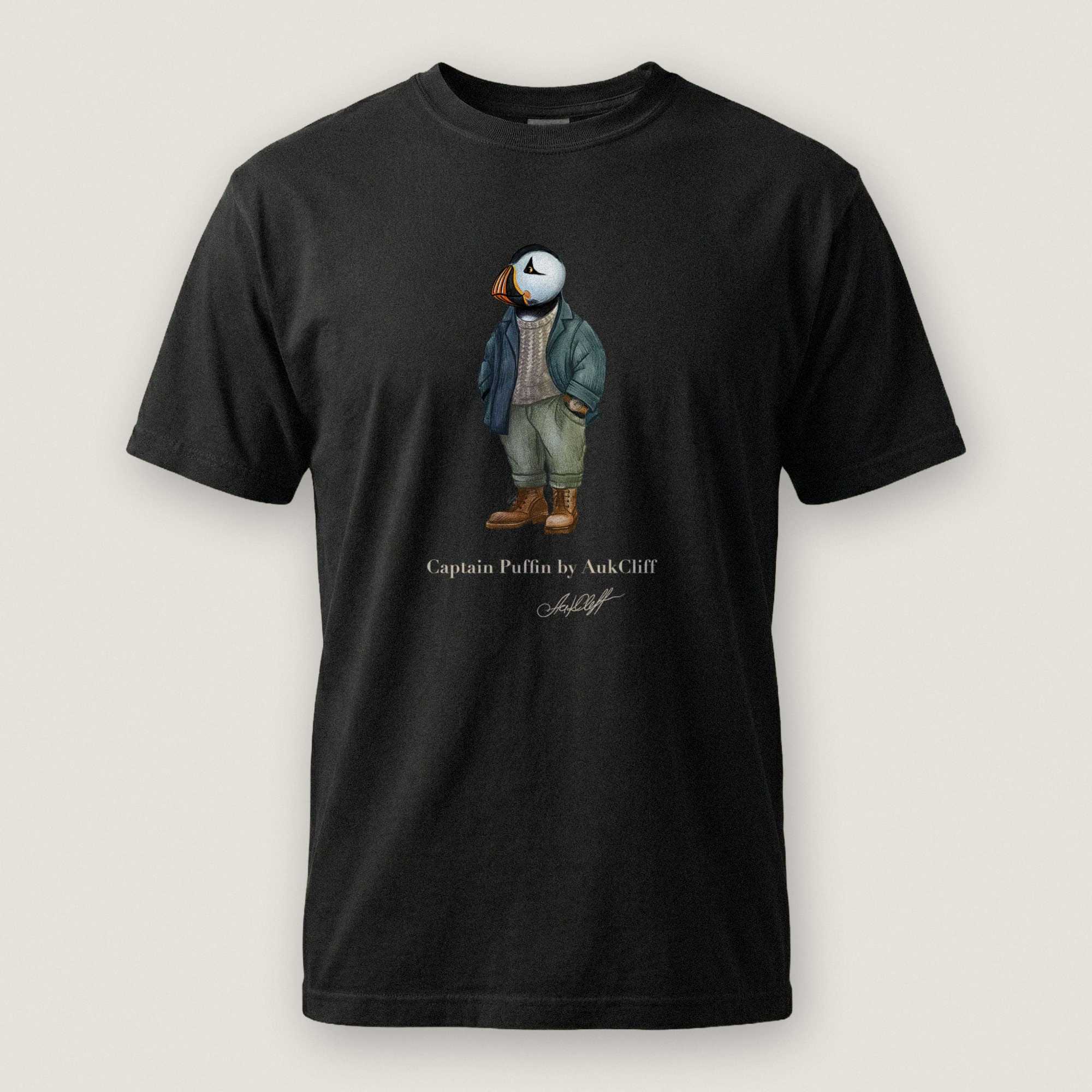 AukCliff® Captain Puffin T-shirt Black / S Captain Puffin™ “Outdoor Heritage” Comfort Colors T-Shirt