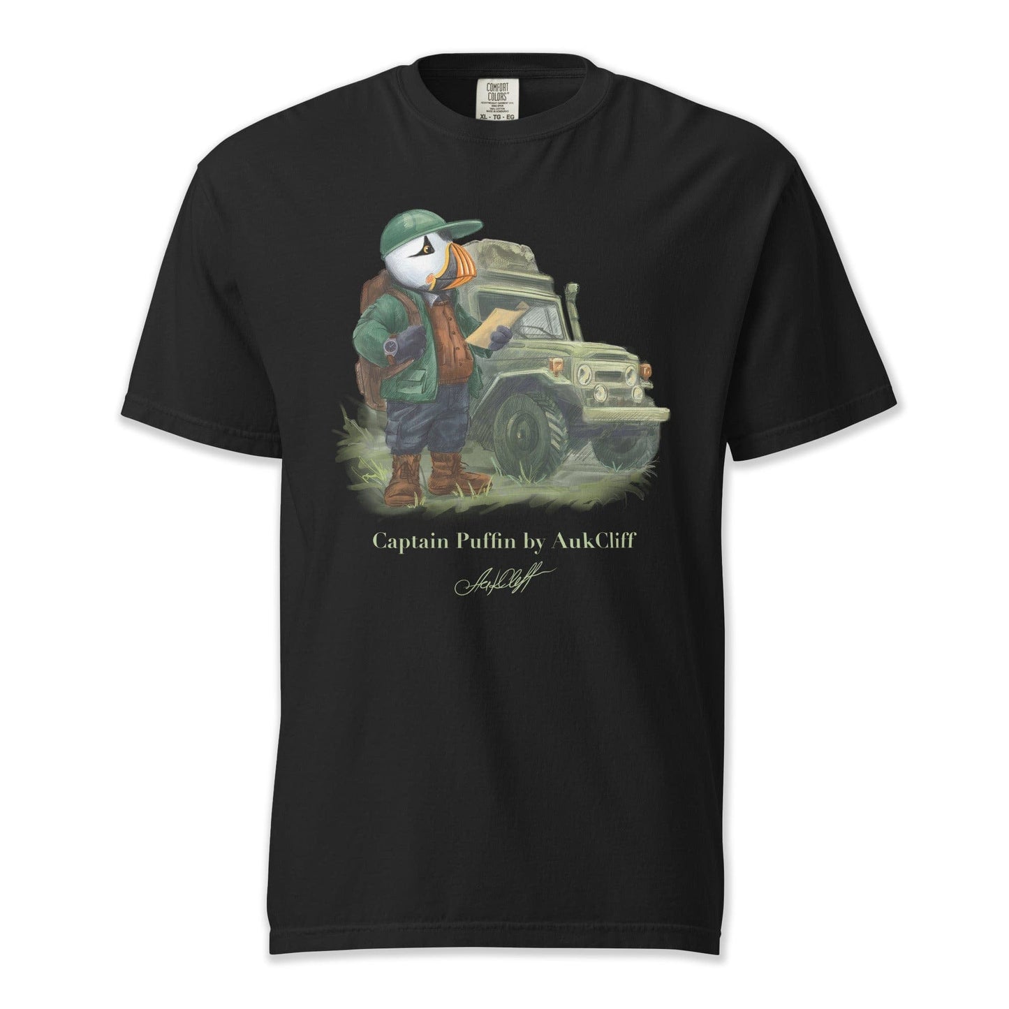 AukCliff Captain Puffin T-shirt Black / S Captain Puffin™ Overland Explorer Comfort Colors T-Shirt