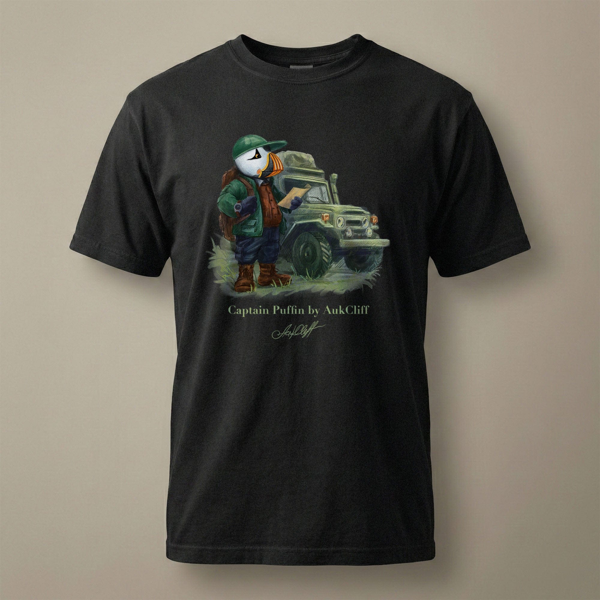 AukCliff Captain Puffin T-shirt Black / S Captain Puffin™ Overland Explorer Comfort Colors T-Shirt