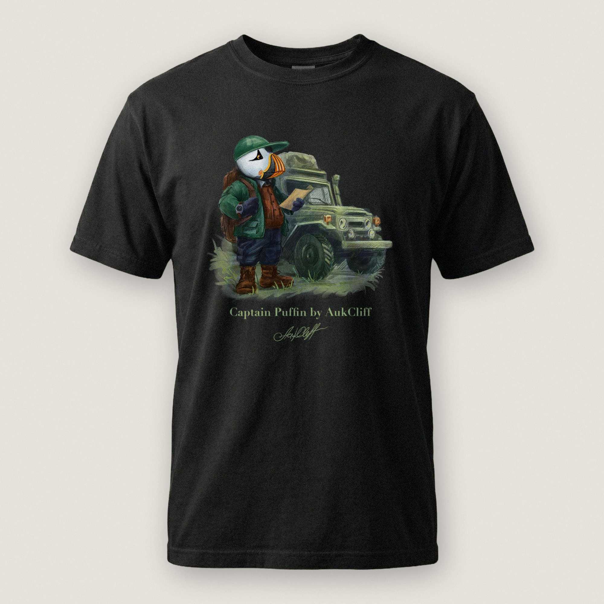 AukCliff Captain Puffin T-shirt Black / S Captain Puffin™ Overland Explorer Comfort Colors T-Shirt