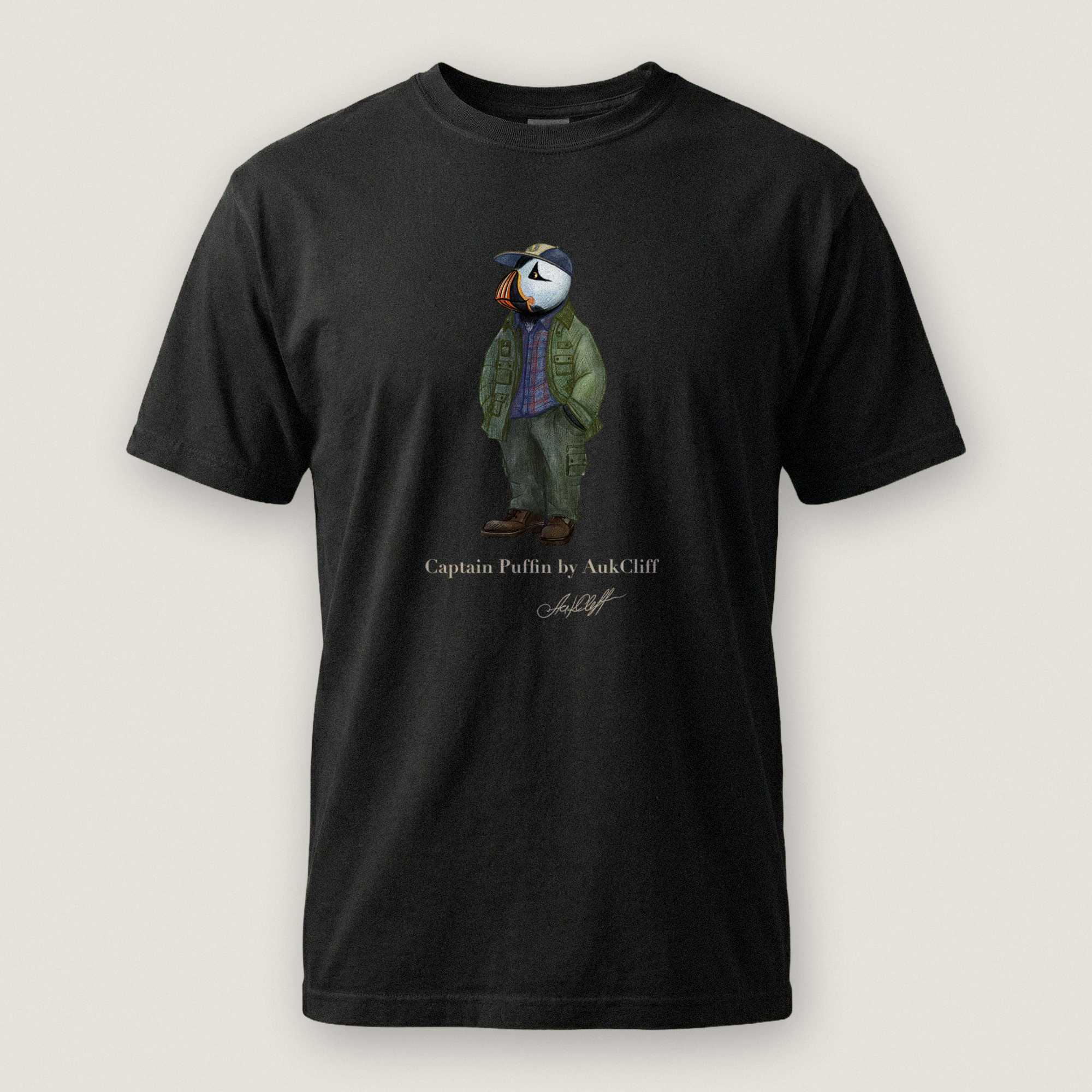 AukCliff® Captain Puffin T-shirt Black / S Captain Puffin “Pacific Northwest Trailkeeper” Comfort Colors T-Shirt