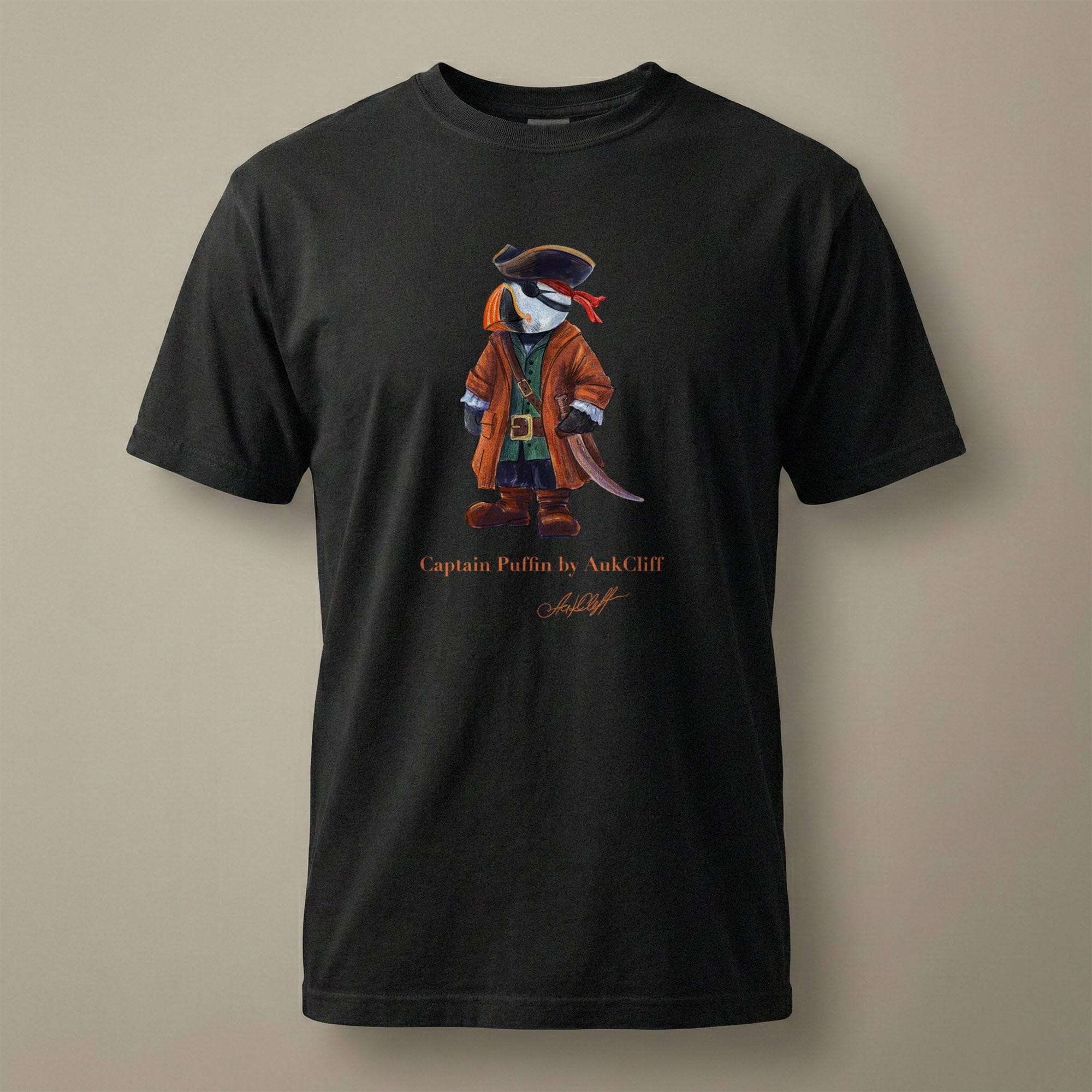 AukCliff Captain Puffin T-shirt Black / S Captain Puffin™ Pirate Comfort Colors T-Shirt