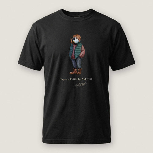 AukCliff® Captain Puffin T-shirt Black / S Captain Puffin™ “Puffer Vest Nomad” Comfort Colors T-Shirt