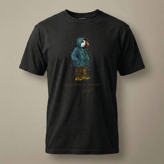 AukCliff Captain Puffin T-shirt Black / S Captain Puffin™ “Rainy Day Rambler” Comfort Colors T-Shirt