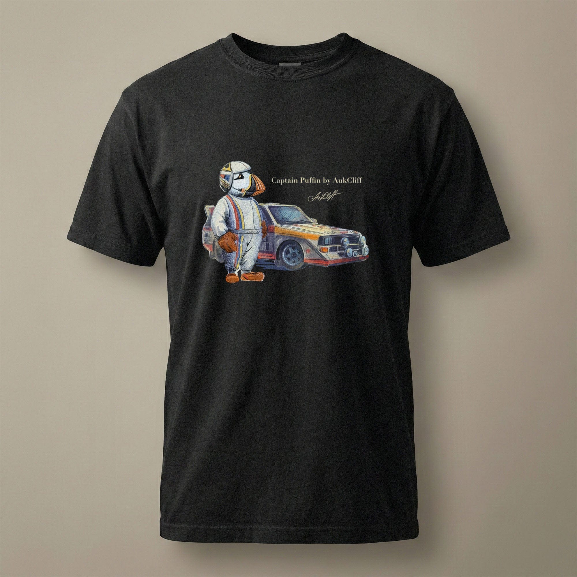 AukCliff Captain Puffin T-shirt Black / S Captain Puffin™ Rally Driver T-Shirt