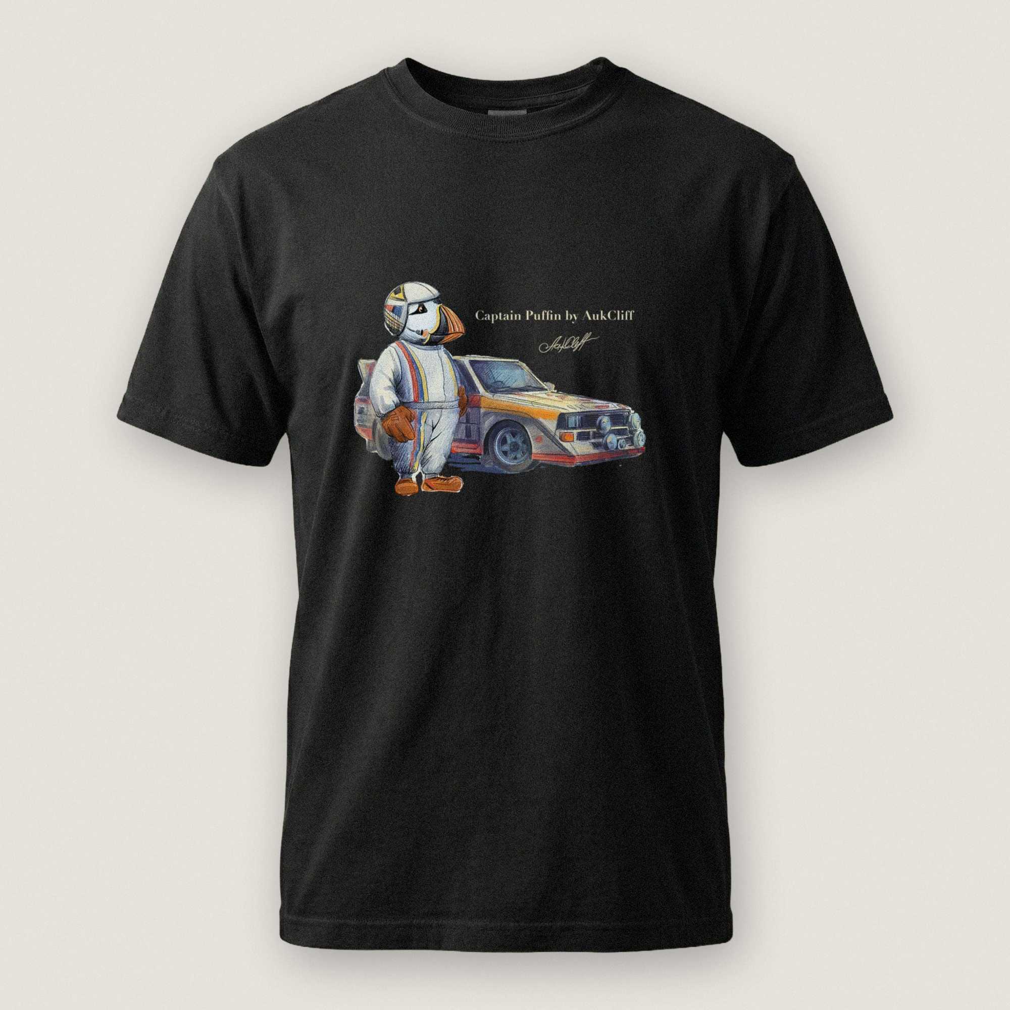 AukCliff Captain Puffin T-shirt Black / S Captain Puffin™ Rally Driver T-Shirt