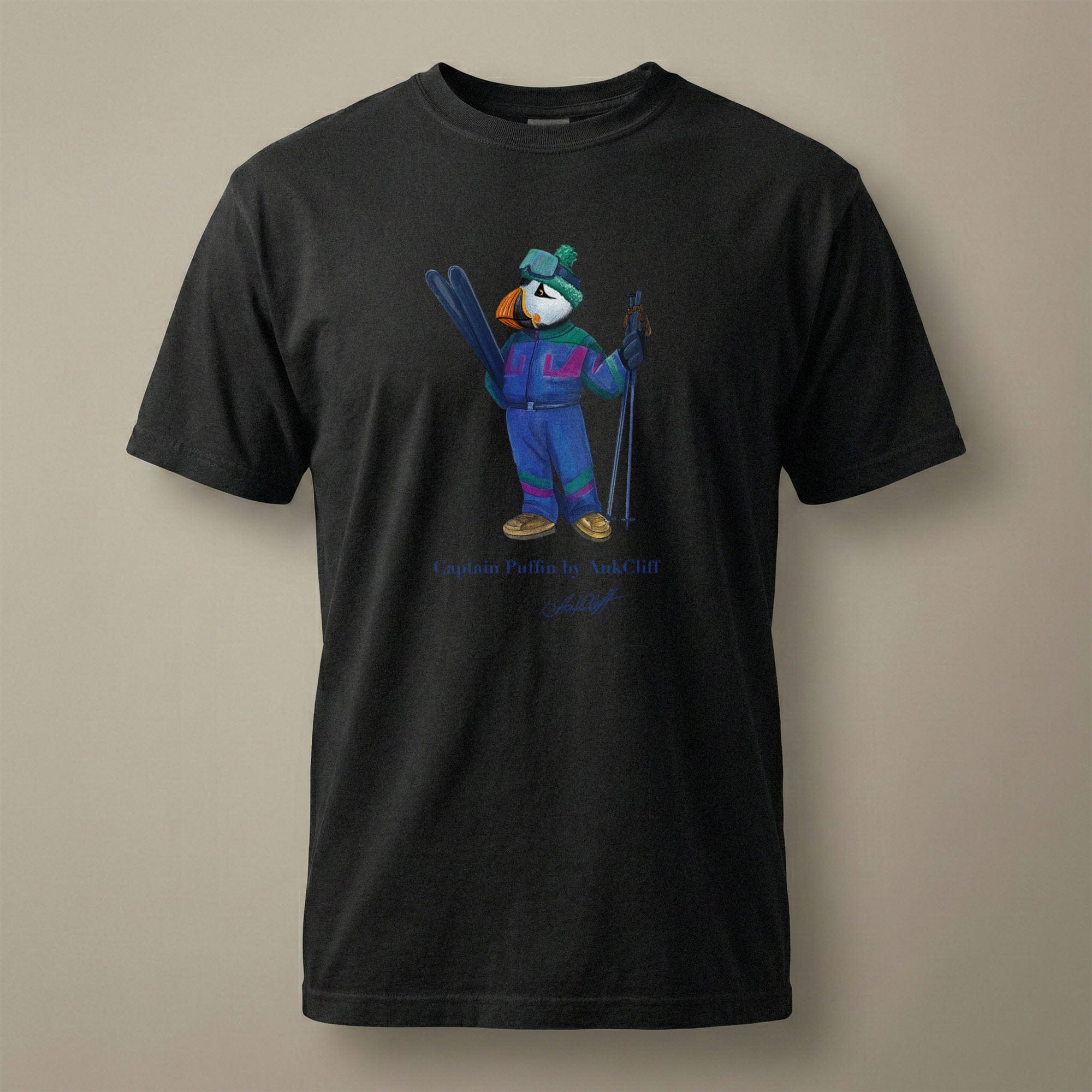 AukCliff Captain Puffin T-shirt Black / S Captain Puffin™ Retro Ski Comfort Colors T-Shirt