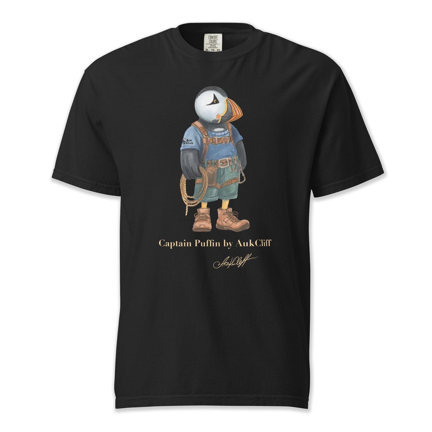 AukCliff Captain Puffin T-shirt Black / S Captain Puffin Rock™ Climber Comfort Colors T-Shirt