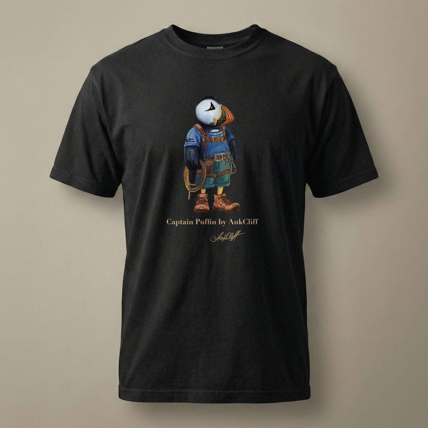 AukCliff Captain Puffin T-shirt Black / S Captain Puffin™ Rock Climber Comfort Colors T-Shirt