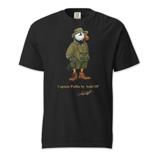 AukCliff Captain Puffin T-shirt Black / S Captain Puffin™ Safari Explorer Comfort Colors T-Shirt