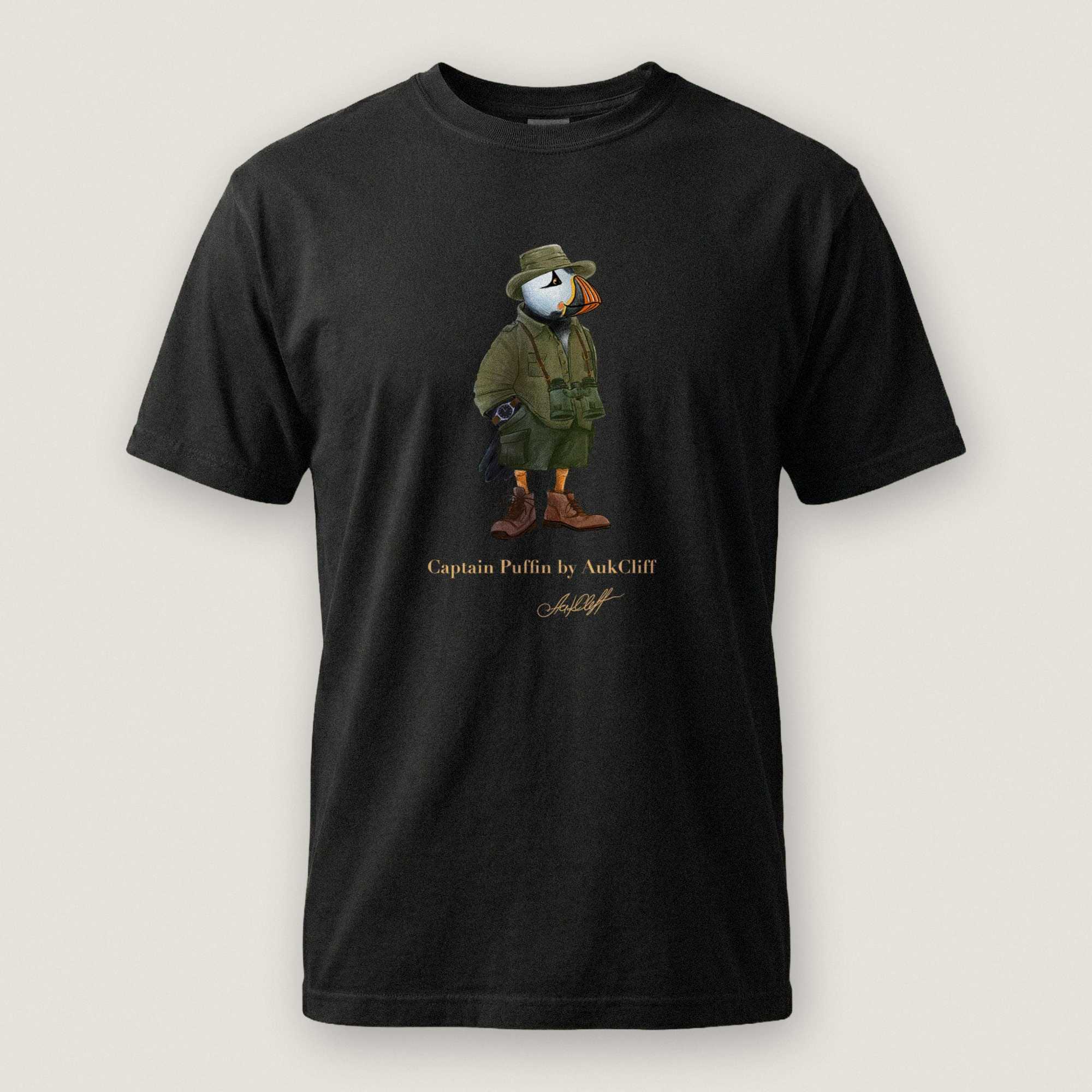 AukCliff Captain Puffin T-shirt Black / S Captain Puffin™ Safari Explorer Comfort Colors T-Shirt