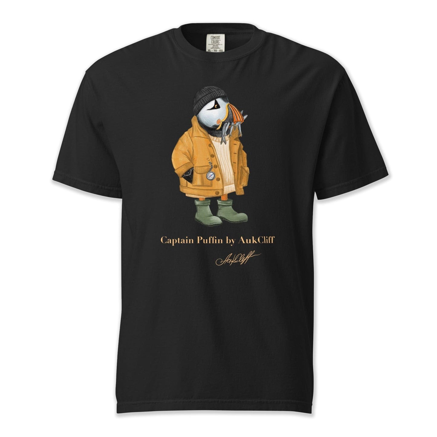 AukCliff Captain Puffin T-shirt Black / S Captain Puffin™ Sailor “Catch of the Day” Comfort Colors T-Shirt