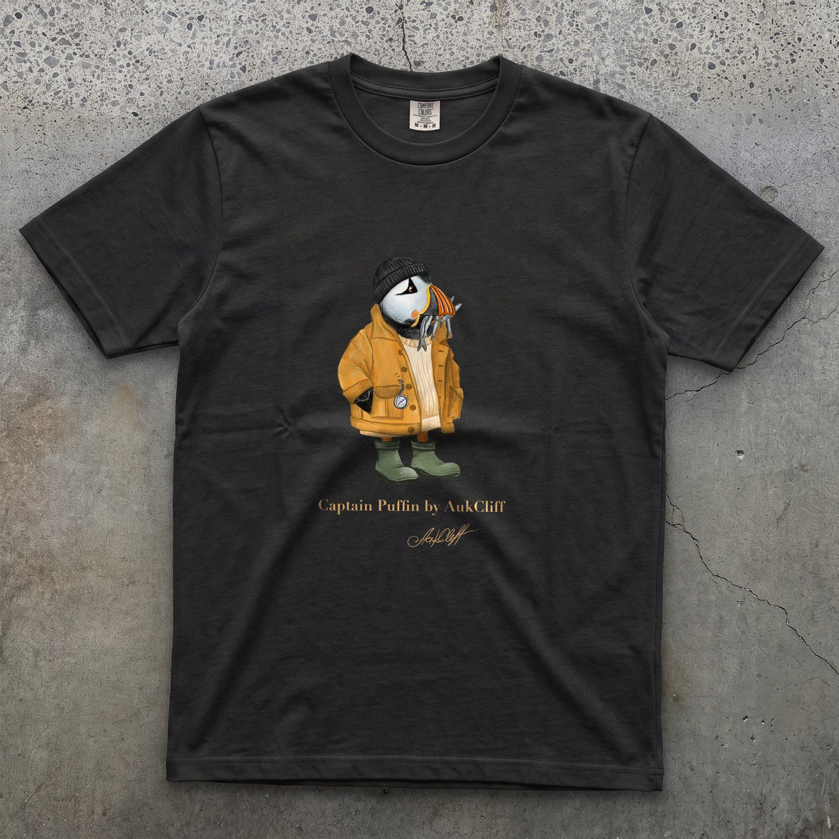 AukCliff Captain Puffin T-shirt Black / S Captain Puffin™ Sailor “Catch of the Day” Comfort Colors T-Shirt