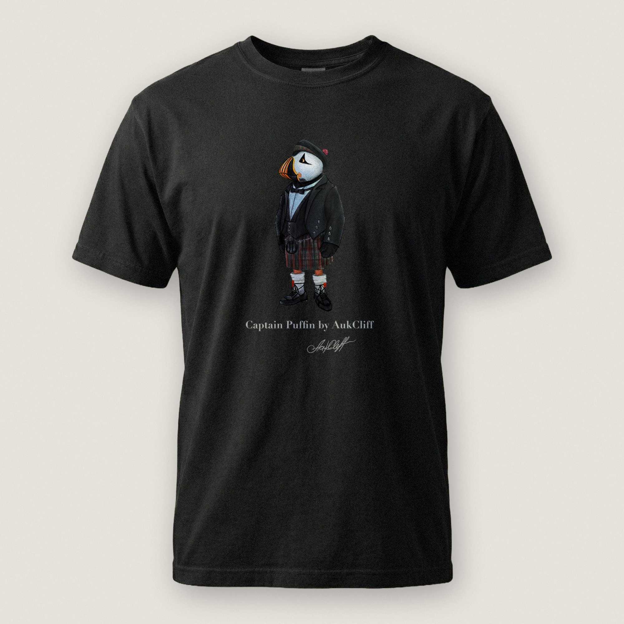 AukCliff® Captain Puffin T-shirt Black / S Captain Puffin™ Scottish Heritage Comfort Colors T-Shirt