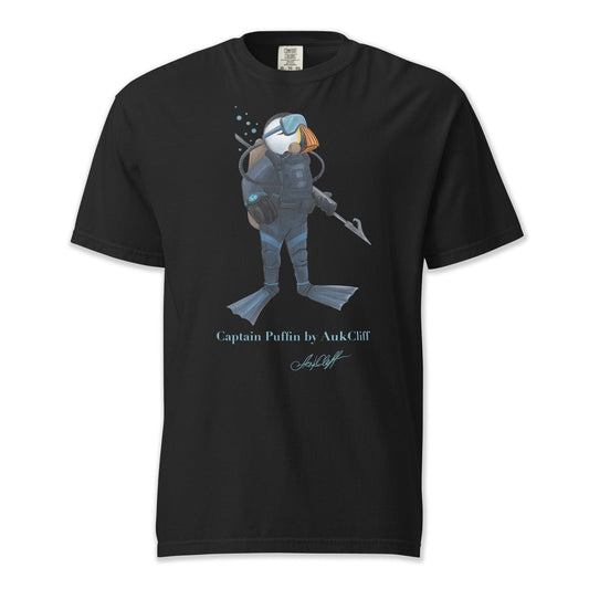 AukCliff Captain Puffin T-shirt Black / S Captain Puffin™ Scuba Diver Comfort Colors T-Shirt