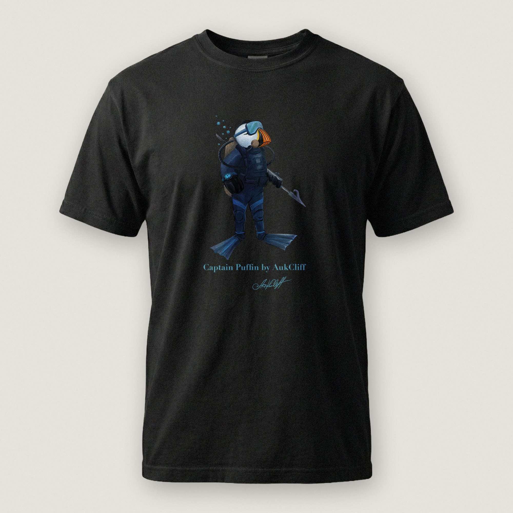 AukCliff Captain Puffin T-shirt Black / S Captain Puffin™ Scuba Diver Comfort Colors T-Shirt