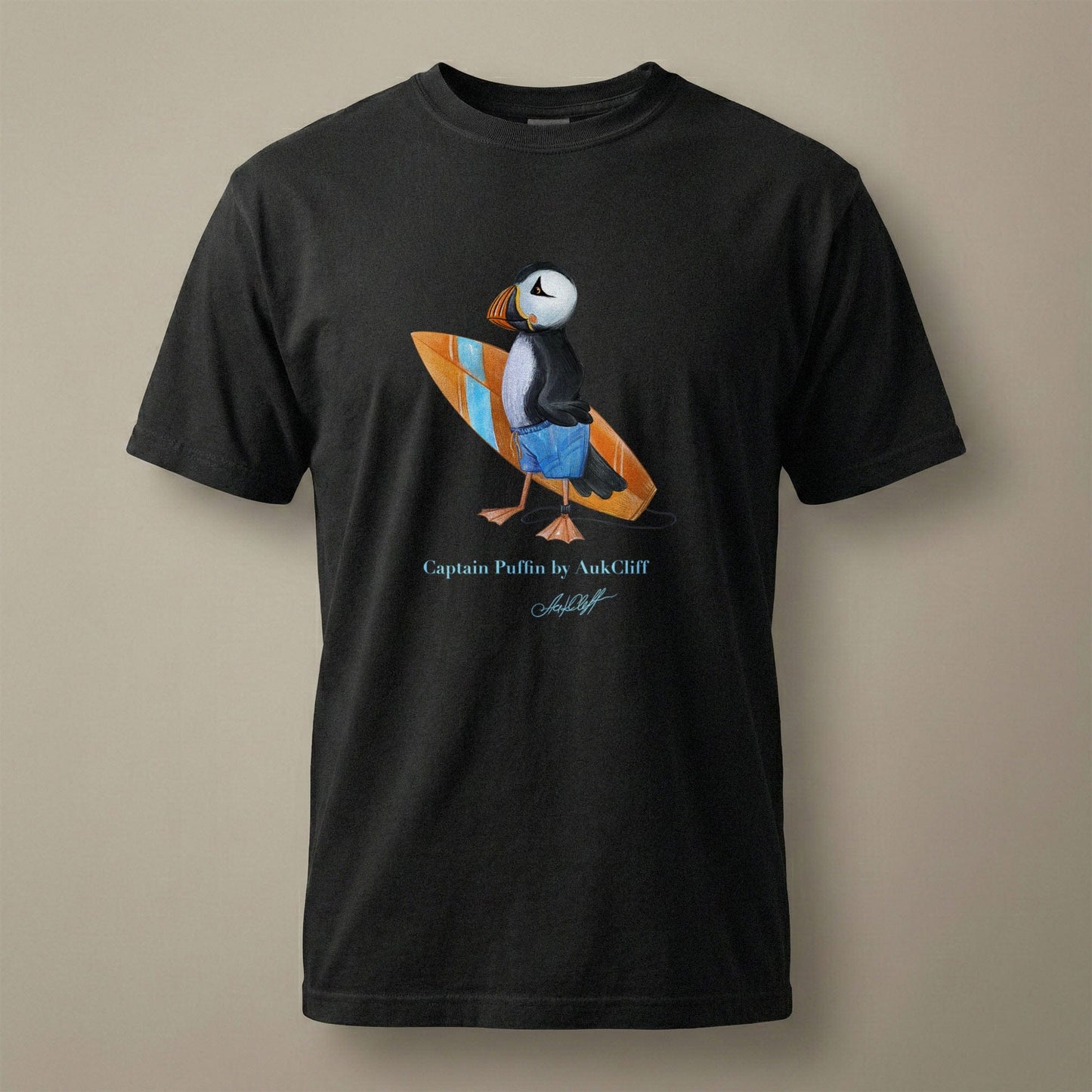 AukCliff Captain Puffin T-shirt Black / S Captain Puffin™ Surfer Comfort Colors T-Shirt