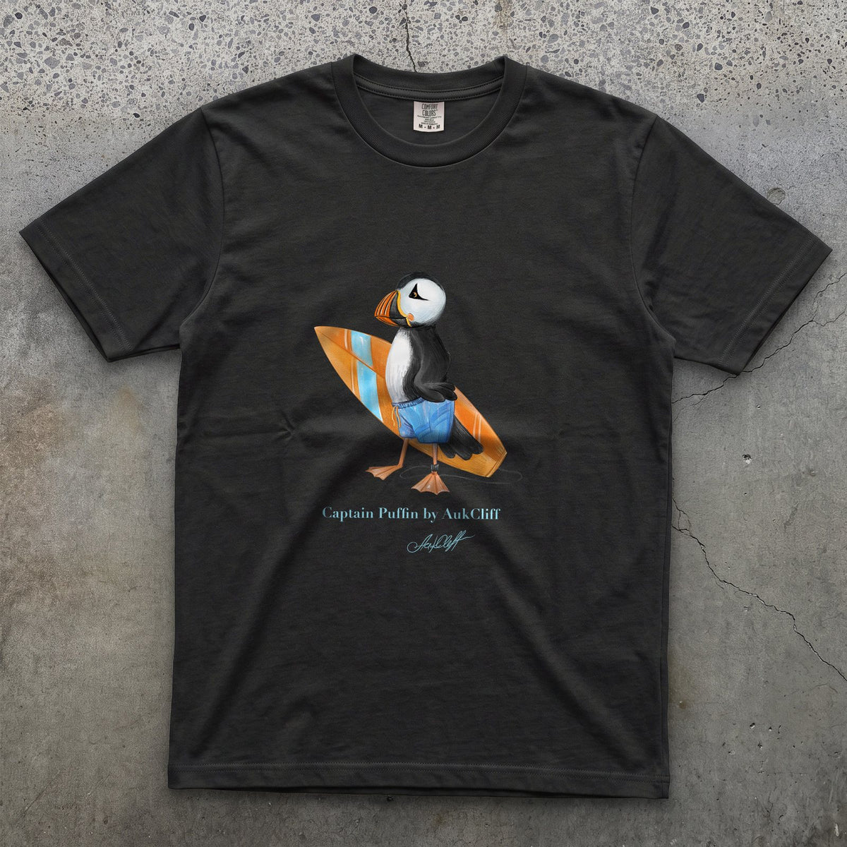 AukCliff Captain Puffin T-shirt Black / S Captain Puffin™ Surfer Comfort Colors T-Shirt