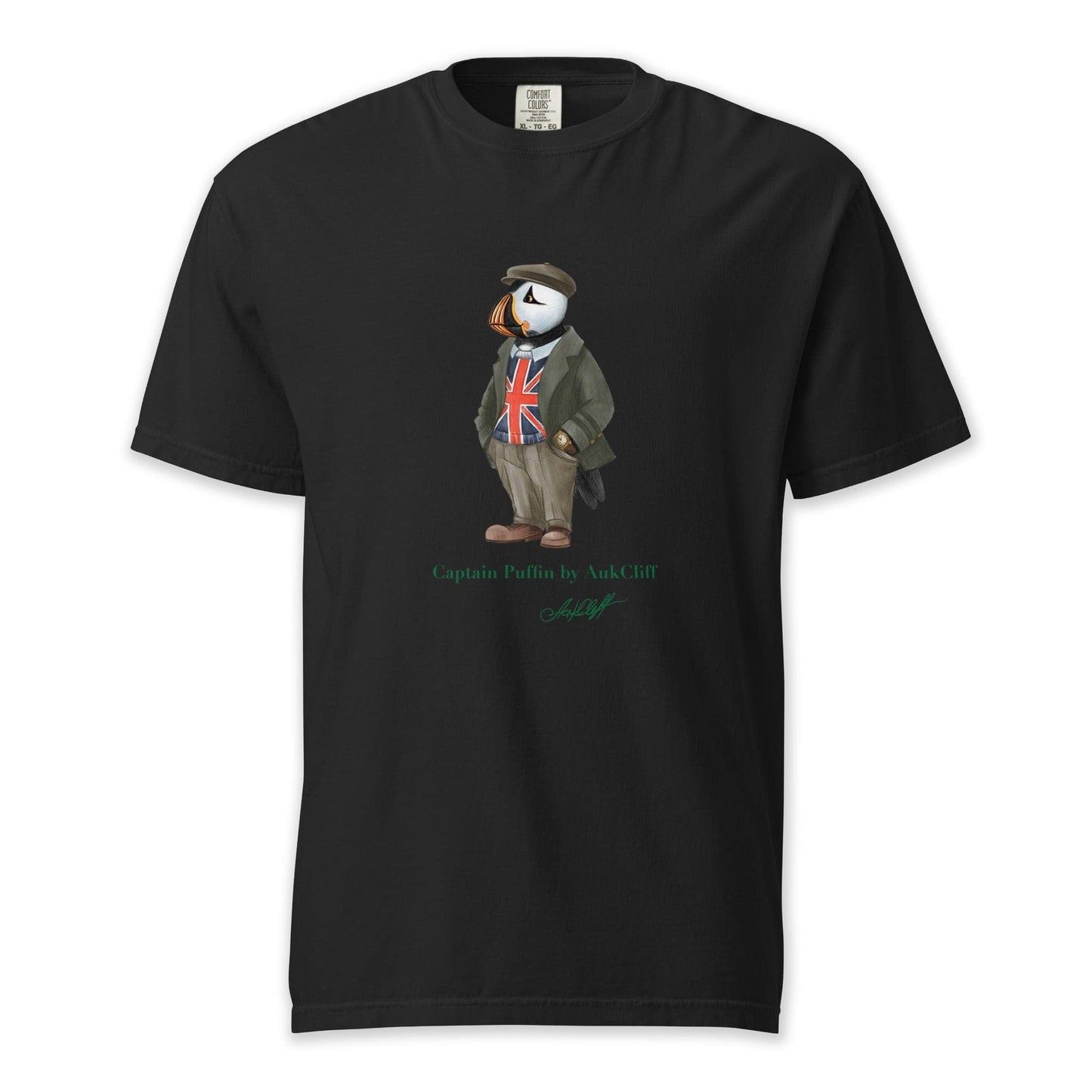 AukCliff Captain Puffin T-shirt Black / S Captain Puffin™ “The British Explorer” Comfort Colors T-Shirt
