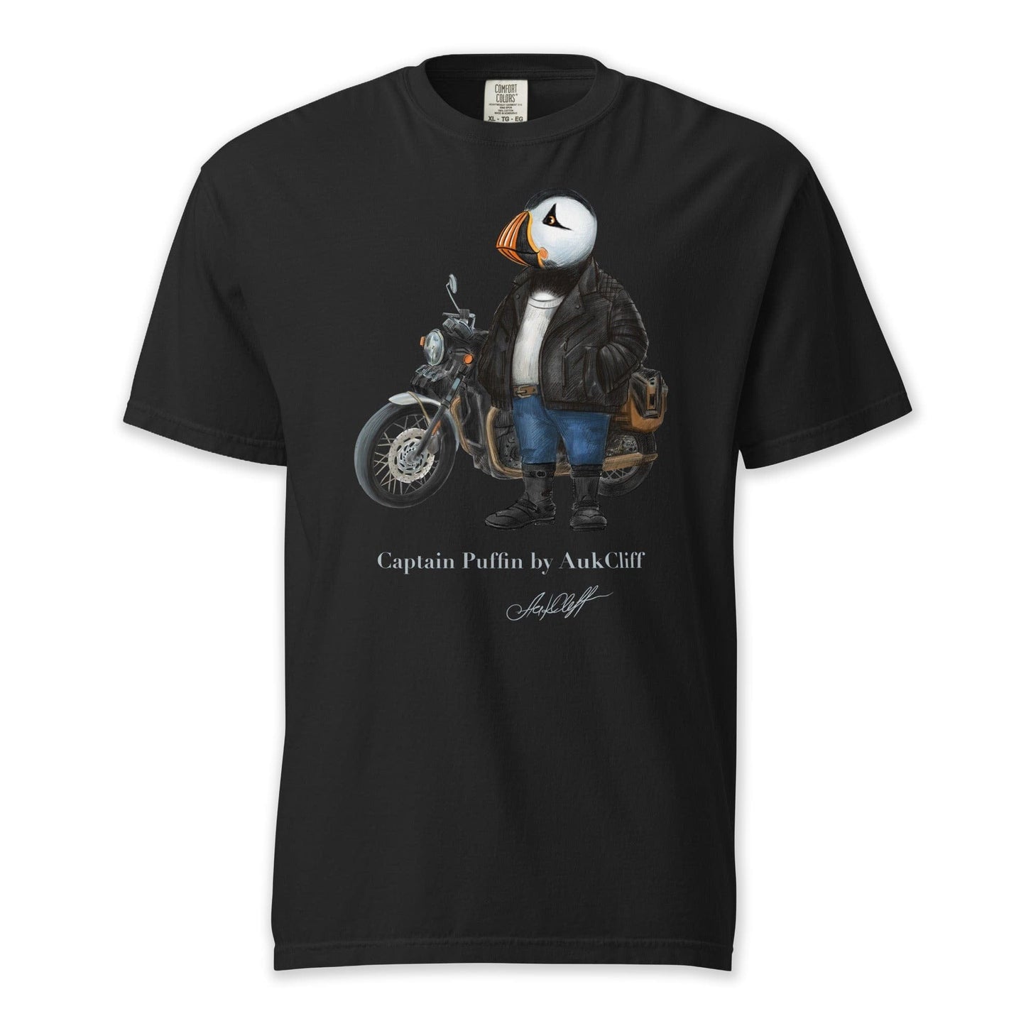 AukCliff Captain Puffin T-shirt Black / S Captain Puffin™ “The Café Racer” Comfort Colors T-Shirt
