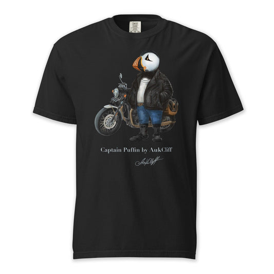AukCliff Captain Puffin T-shirt Black / S Captain Puffin™ “The Café Racer” Comfort Colors T-Shirt