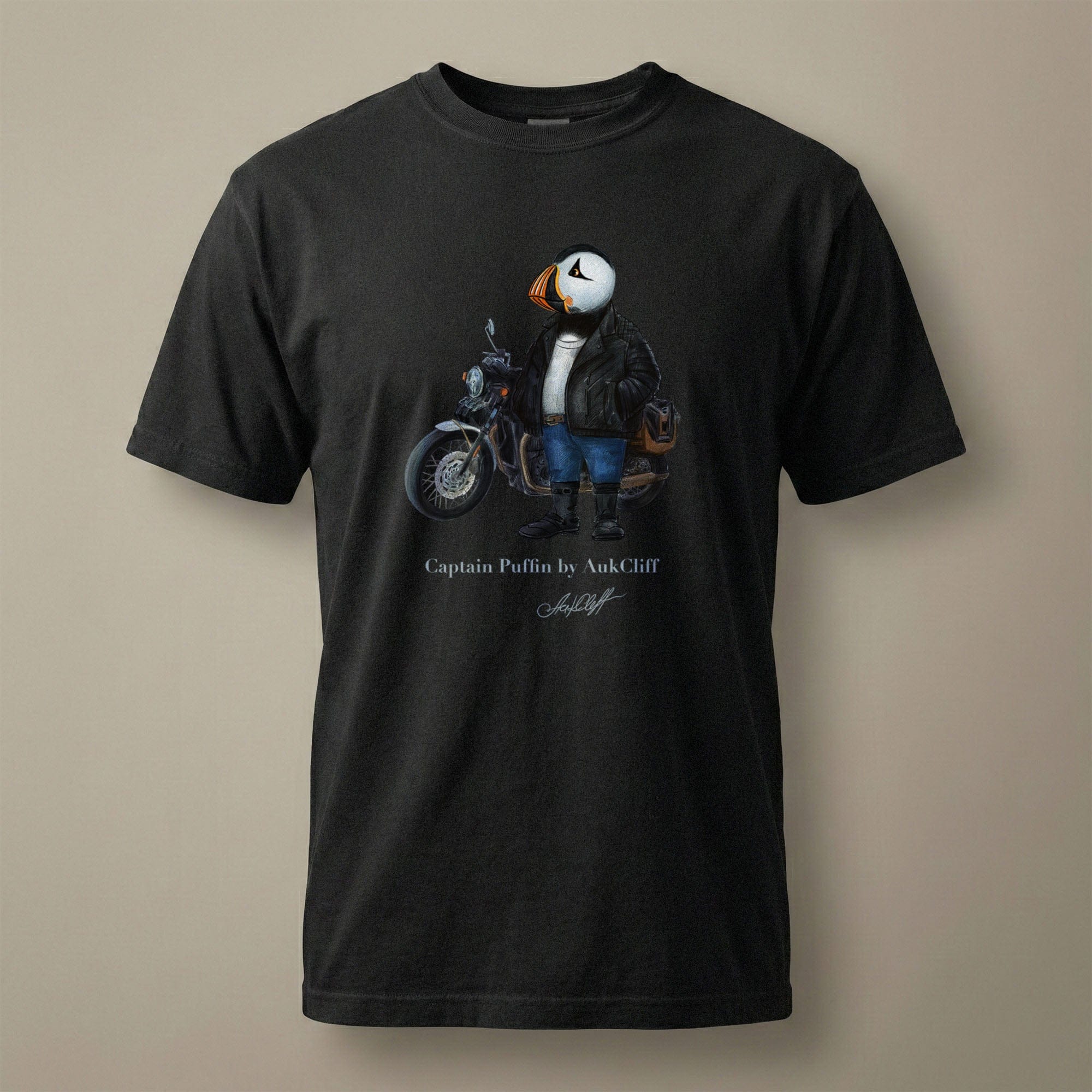 AukCliff Captain Puffin T-shirt Black / S Captain Puffin™ “The Café Racer” Comfort Colors T-Shirt