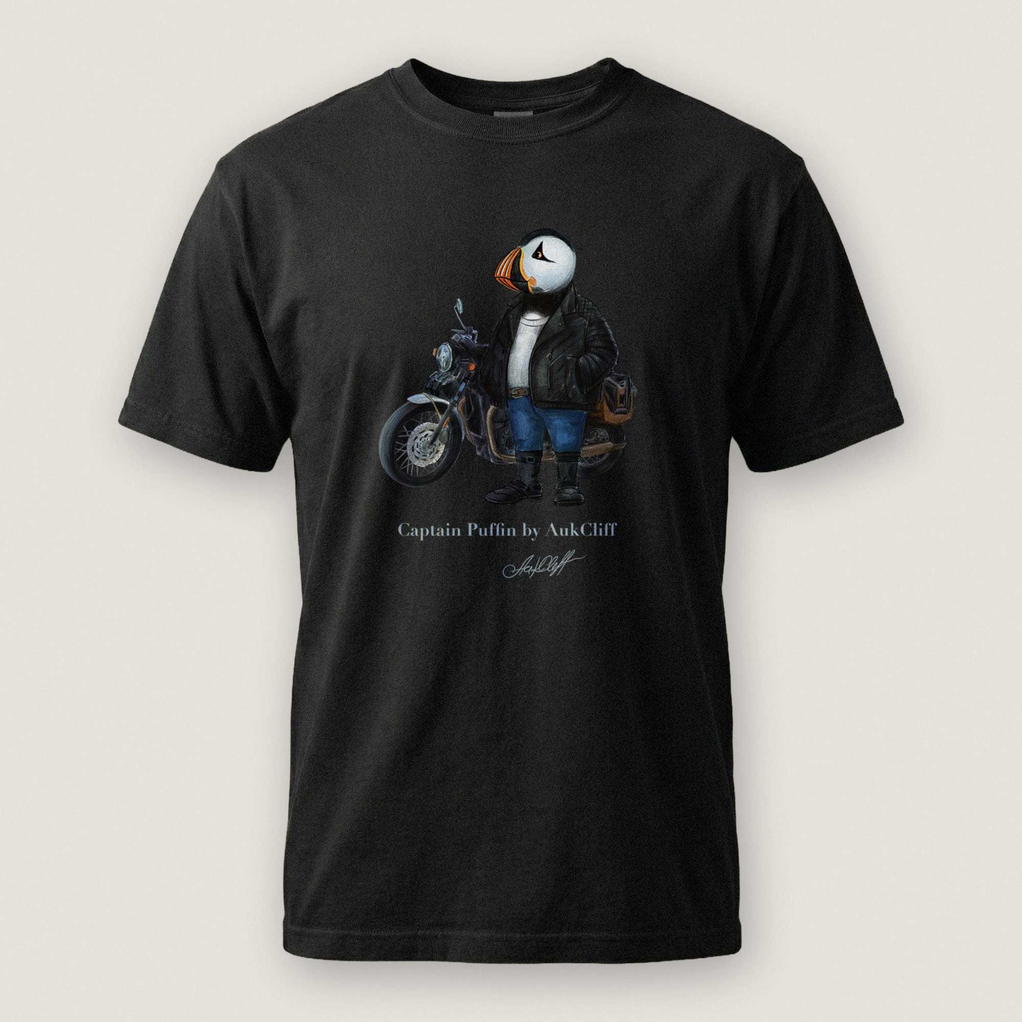 AukCliff Captain Puffin T-shirt Black / S Captain Puffin™ “The Café Racer” Comfort Colors T-Shirt